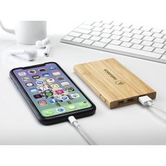 Vue Bamboo 4000 Powerbank FSC-100% chargeur externe de couleur marron| Krokrodeal