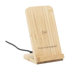 Vue Baloo FSC-100% Wireless Charger Stand 15W de couleur marron| Krokrodeal
