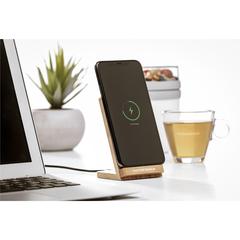Vue Baloo FSC-100% Wireless Charger Stand 15W de couleur marron| Krokrodeal