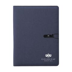 Vue Quest Portfolio RPET A4 porte-documents de couleur bleu| Krokrodeal