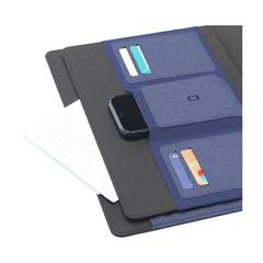 Vue Quest Portfolio RPET A4 porte-documents de couleur bleu| Krokrodeal