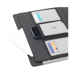 Vue Quest Portfolio RPET A4 porte-documents de couleur gris| Krokrodeal