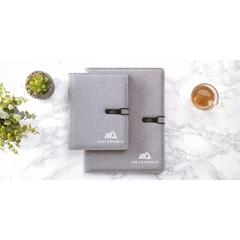 Vue Quest Portfolio RPET A4 porte-documents de couleur gris| Krokrodeal