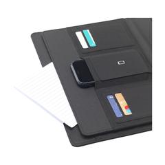 Vue Quest Portfolio RPET A4 porte-documents de couleur noir| Krokrodeal