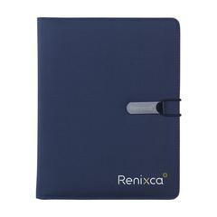 Vue Quest Portfolio RPET A5 porte-documents de couleur bleu| Krokrodeal