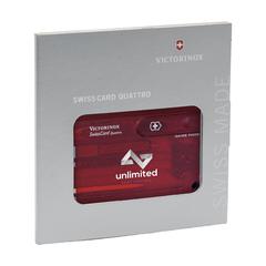 Vue Victorinox Swisscard Quattro de couleur rouge| Krokrodeal