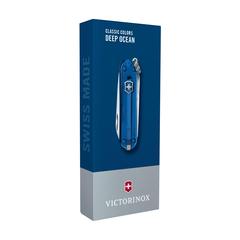 Vue Victorinox Classic SD couteau de poche de couleur bleu| Krokrodeal