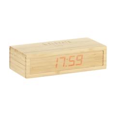 Vue Bamboo Alarm Clock with Wireless Charger chargeur de couleur marron| Krokrodeal