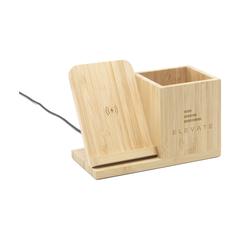Vue Bamboo Boss 15W FSC-100% support de charge/porte-stylo de couleur marron| Krokrodeal
