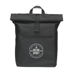 Vue Lennon Roll-Top Recycled Backpack de couleur noir| Krokrodeal