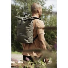 Vue Lennon Roll-Top Recycled Backpack de couleur vert| Krokrodeal