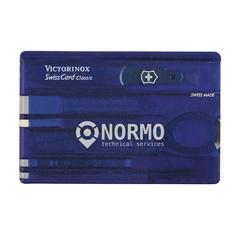 Vue Victorinox Swisscard Classic de couleur bleu| Krokrodeal