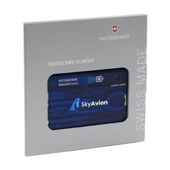 Vue Victorinox Swisscard Classic de couleur bleu| Krokrodeal