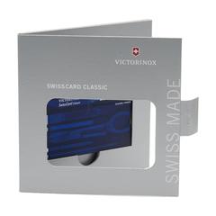 Vue Victorinox Swisscard Classic de couleur bleu| Krokrodeal