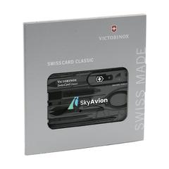 Vue Victorinox Swisscard Classic de couleur noir| Krokrodeal