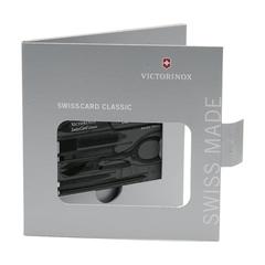Vue Victorinox Swisscard Classic de couleur noir| Krokrodeal