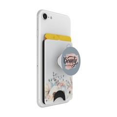 Vue PopSockets® PopWallet+ porte-carte avec PopGrip de couleur blanc| Krokrodeal
