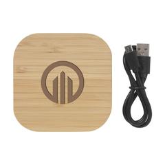 Vue Bamboo 5W Wireless Charger chargeur sans fil de couleur marron| Krokrodeal