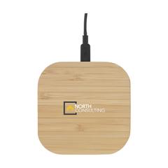 Vue Bamboo FSC-100% Wireless Charger 15W chargeur sans fil de couleur marron| Krokrodeal