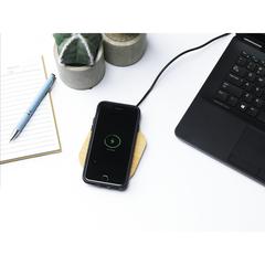 Vue Bamboo FSC-100% Wireless Charger 15W chargeur sans fil de couleur marron| Krokrodeal