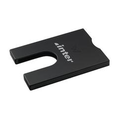 Vue Walter Wallet Recycled Aluminium Slim -4- porte-cartes de couleur noir| Krokrodeal