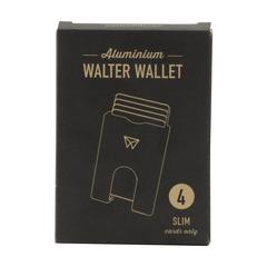 Vue Walter Wallet Recycled Aluminium Slim -4- porte-cartes de couleur noir| Krokrodeal