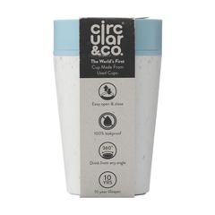 Vue Circular&Co Recycled Coffee Cup 227 ml mug de couleur blanc| Krokrodeal
