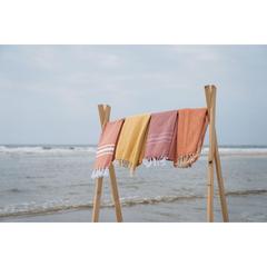 Vue Oxious Hammam Towels - Vibe Luxury stripe serviette de couleur orange| Krokrodeal