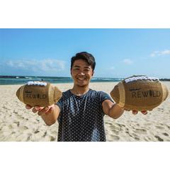Vue Waboba Sustainable Sport item 15 cm - American Football de couleur beige| Krokrodeal