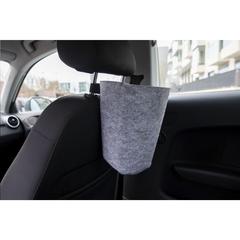 Vue RPET Felt Car Trash Bin corbeille de couleur gris| Krokrodeal