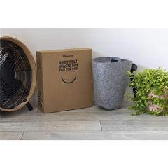 Vue RPET Felt Car Trash Bin corbeille de couleur gris| Krokrodeal