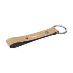 Vue Recycled Leather Keyring porte-clés de couleur beige| Krokrodeal