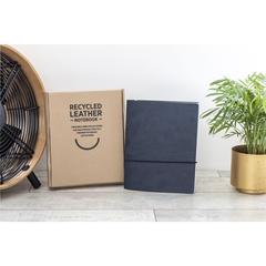 Vue Recycled Leather Refillable Notebook A5 Bloc-note de couleur bleu| Krokrodeal