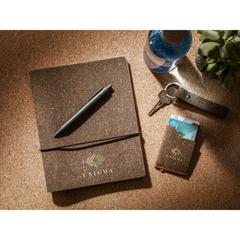Vue Recycled Leather Refillable Notebook A5 Bloc-note de couleur marron| Krokrodeal