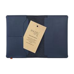 Vue Recycled Leather Passport Holder étui à passeport de couleur bleu| Krokrodeal