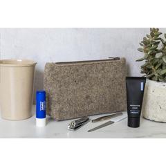 Vue Recycled Felt Case trousse de couleur beige| Krokrodeal