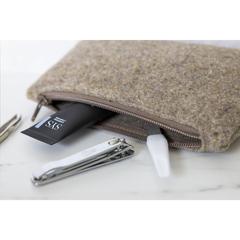 Vue Recycled Felt Case trousse de couleur beige| Krokrodeal
