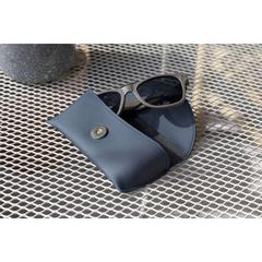 Vue Recycled Leather Sunglasses Pouch étui à lunettes de couleur bleu| Krokrodeal