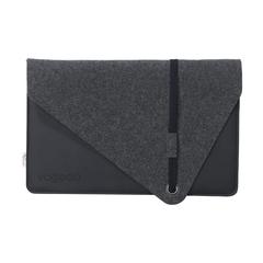 Vue Recycled Felt & Apple Imitation Leather Sleeve 15/16p de couleur noir| Krokrodeal