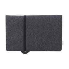 Vue Recycled Felt & Apple Leather Laptop Sleeve 14 inch de couleur noir| Krokrodeal