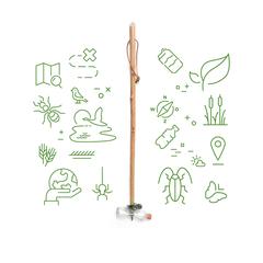 Vue CleanWalk Walkingstick bâton de marche de couleur marron| Krokrodeal
