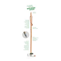 Vue CleanWalk Walkingstick bâton de marche de couleur marron| Krokrodeal