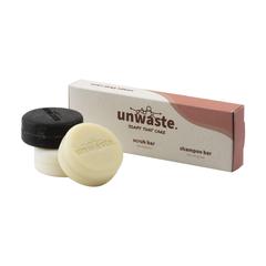 Vue Unwaste Soap Set savon, d'écorce et shampoing de couleur blanc| Krokrodeal