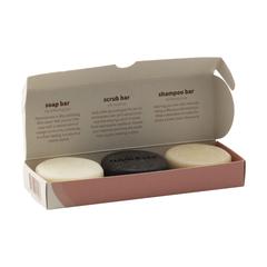 Vue Unwaste Soap Set savon, d'écorce et shampoing de couleur marron| Krokrodeal