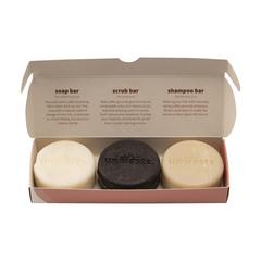 Vue Unwaste Soap Set savon, d'écorce et shampoing de couleur marron| Krokrodeal
