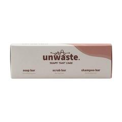 Vue Unwaste Soap Set savon, d'écorce et shampoing de couleur marron| Krokrodeal