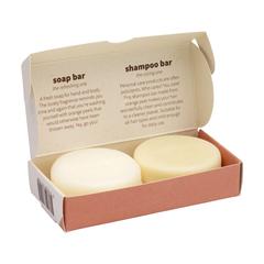 Vue Unwaste Duopack Soap & Shampoo bar de couleur orange| Krokrodeal