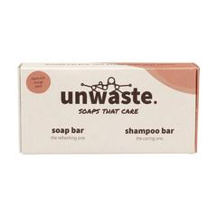Vue Unwaste Duopack Soap & Shampoo bar de couleur orange| Krokrodeal