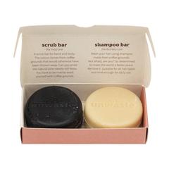 Vue Unwaste Duopack Scrub & Shampoobar Koffieolie de couleur marron| Krokrodeal