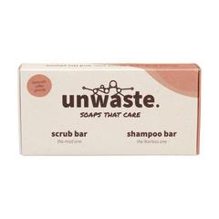 Vue Unwaste Duopack Scrub & Shampoobar Koffieolie de couleur marron| Krokrodeal